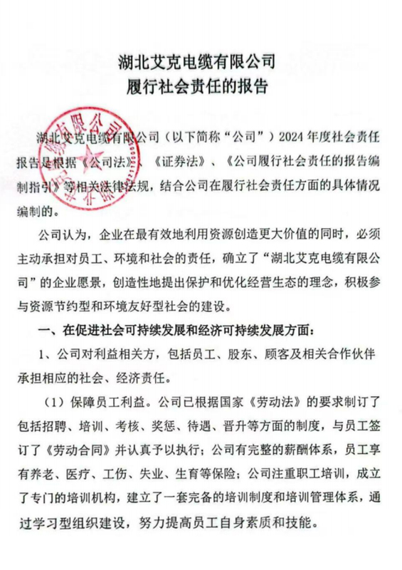 履行社會責(zé)任報告
